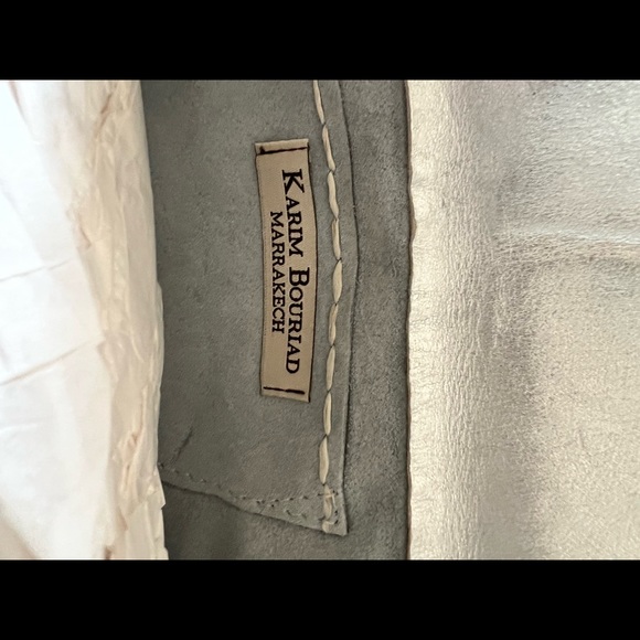 KARIM BOURIAD MARRAKECH SILVER METALLIC LEATHER CLUTCH BAG. - Picture 10 of 10